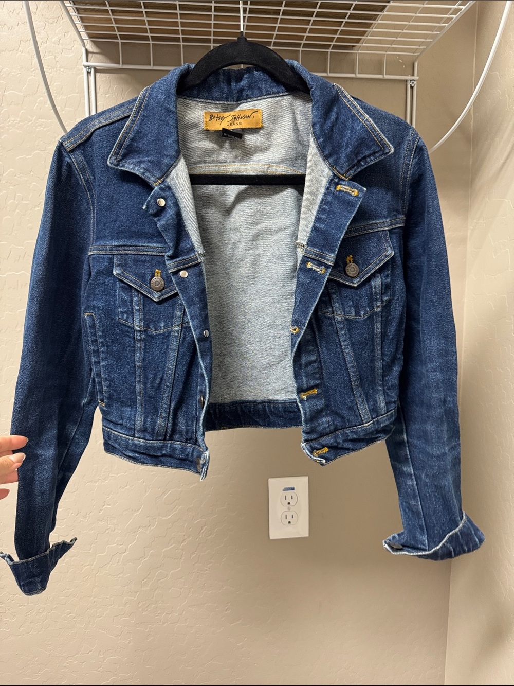 Betsey Johnson Dark Blue Cropped Denim Jacket